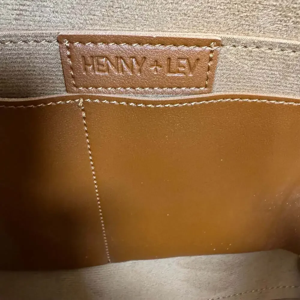 Henny + Lev Danielle Tote Bag in Cognac Vegan Leather - Picture 6 of 8